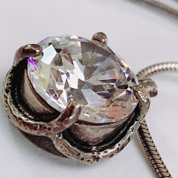 Silpada N1969 Sterling Silver Necklace CZ Pendant Modern Snake Chain Jewelry - Picture 7 of 16